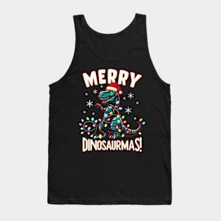 Funny Dinosaur Gifts Men Women Kids Dinosaur Ugly Christmas Tank Top